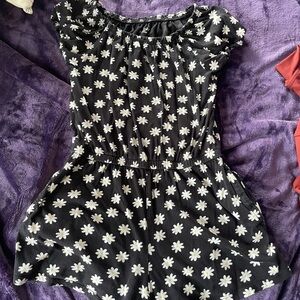 Floral Black Romper with White Daisies Old Navy